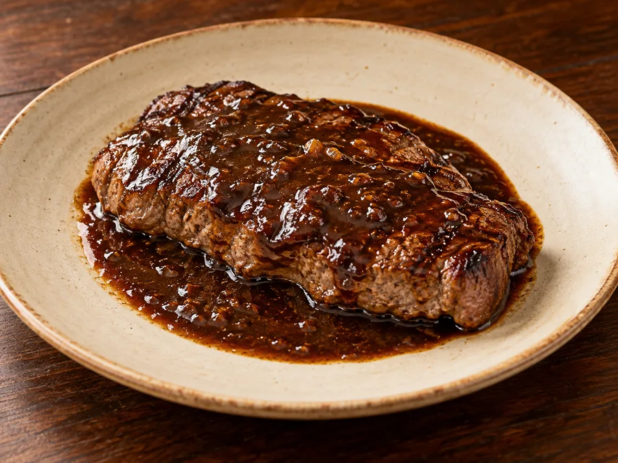 Ilustração de Baby beef ao ouro negro gerada por IA