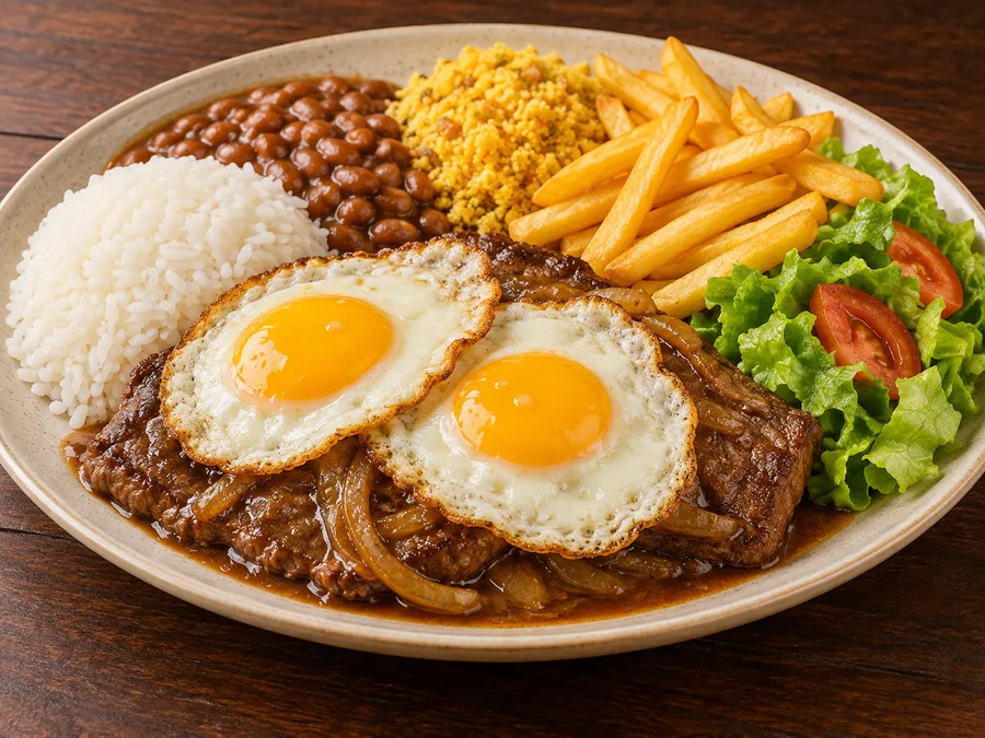Ilustração de Bife a cavalo gerada por IA