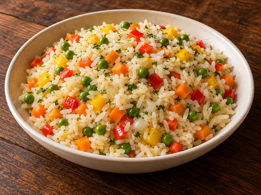 Ilustração de Arroz à grega gerada por IA