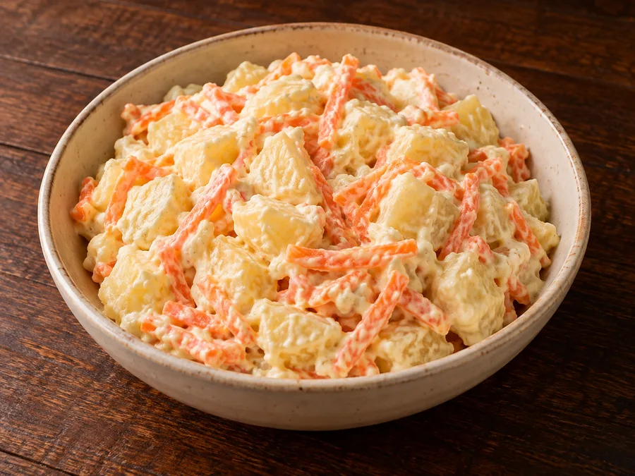 Ilustração de Salada de Batatas com maionese e cenoura gerada por IA