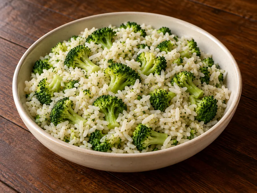 Ilustração de Arroz com brócolis gerada por IA