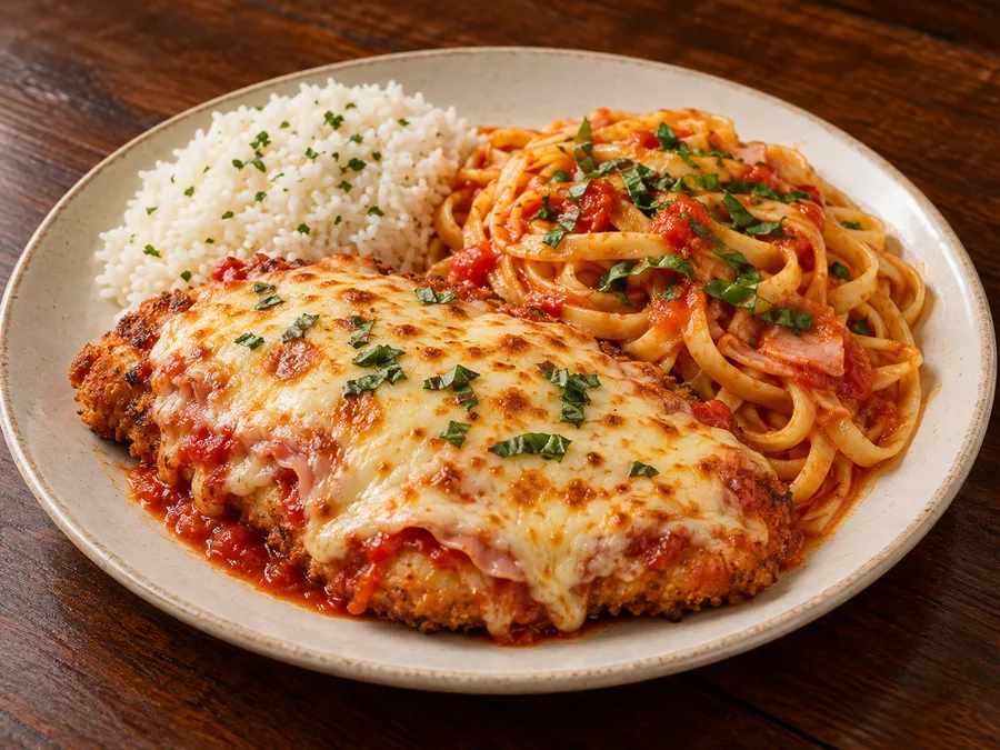 Ilustração de Filé de frango à parmegiana gerada por IA